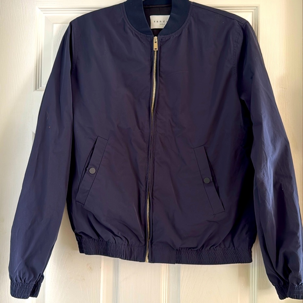Sandro Paris Zip bomber jacket size Small in French Navy